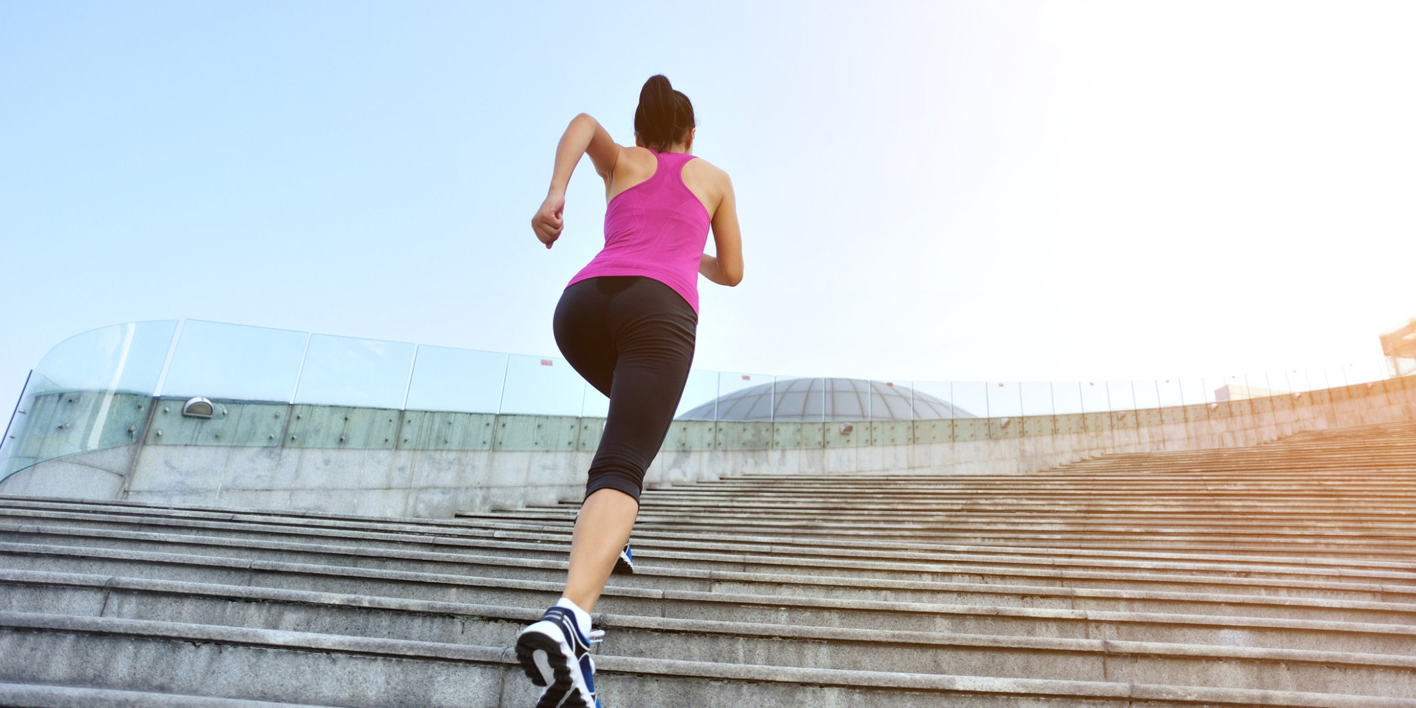 Runner athlete running on stairs. ThinkstockPhotos Exercise