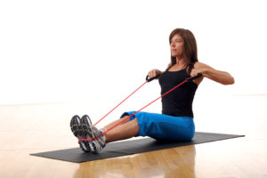 A woman working out at the gym