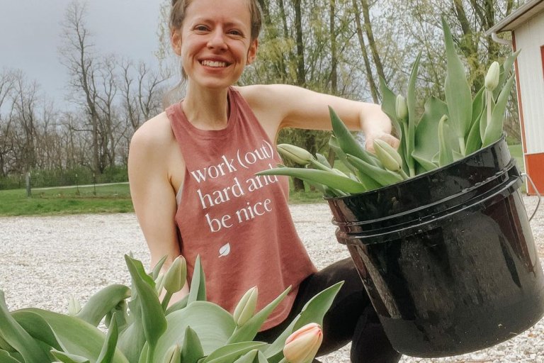 Motto for May: work (out) hard and be nice. @homegrown.honey.blooms