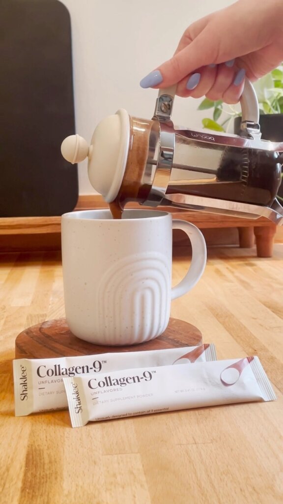 A quiet Fall morning with coffee + collagen . The drink that will perk you up an...